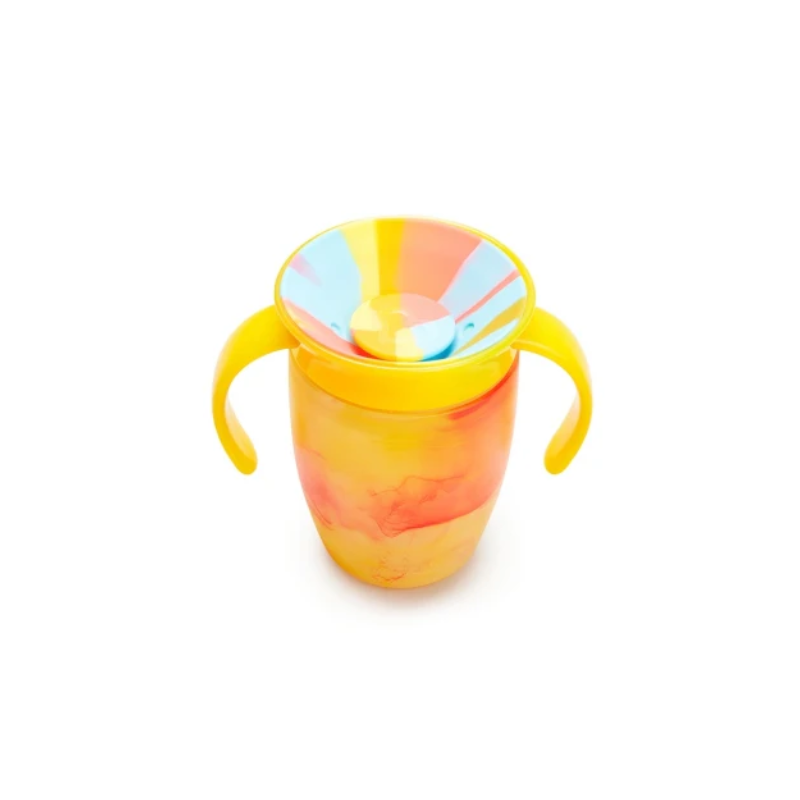 Taza antiderrame con Asas 207 ml Miracle 360º Tropical Amarillo Munchkin