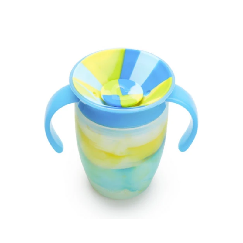 Taza antiderrame con Asas 207 ml Miracle 360º Tropical Azul Munchkin