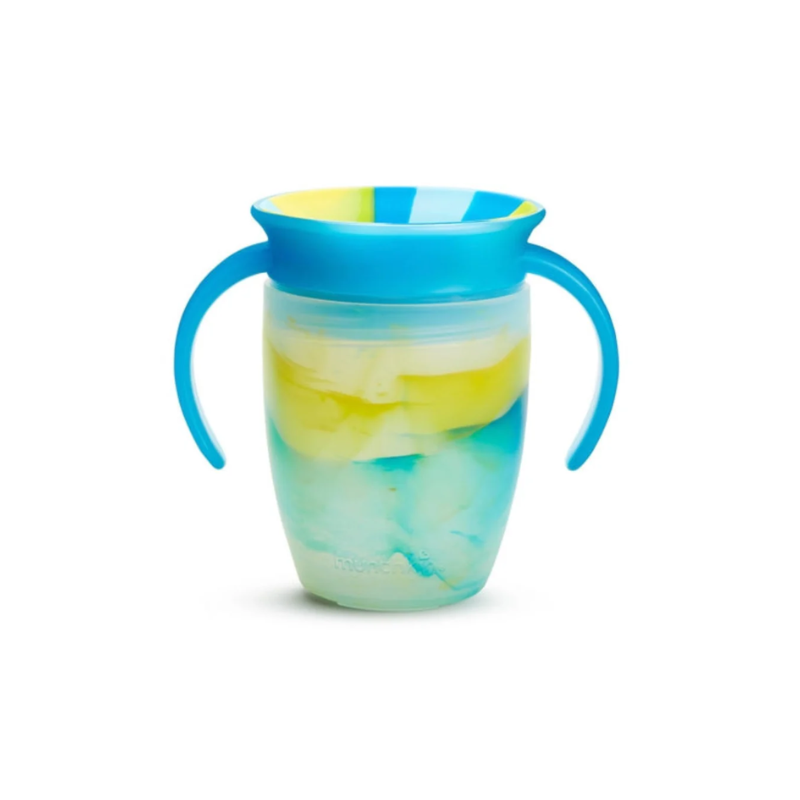 Taza antiderrame con Asas 207 ml Miracle 360º Tropical Azul Munchkin