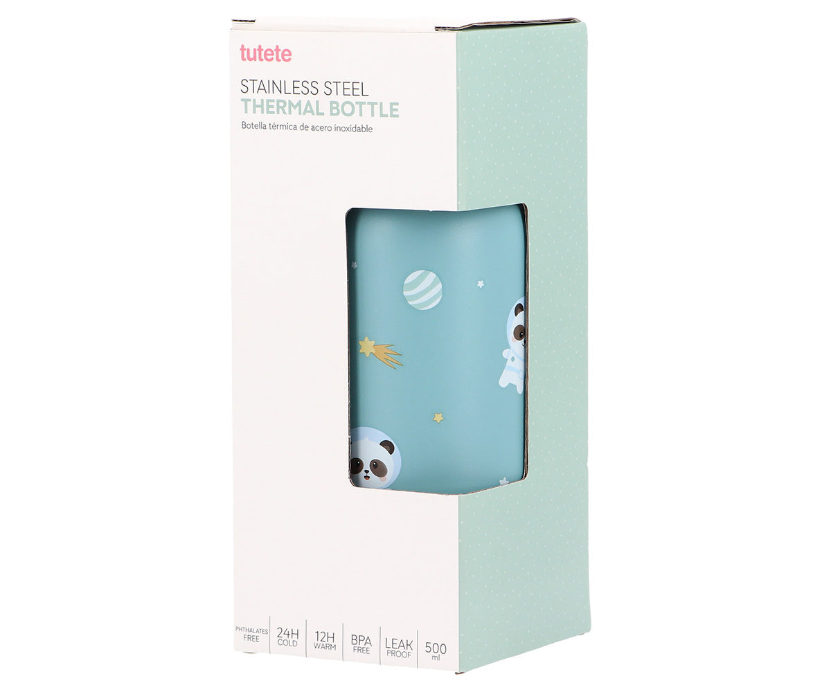 Botella térmica acero inoxidable 500ml Tutete Pandas in Space