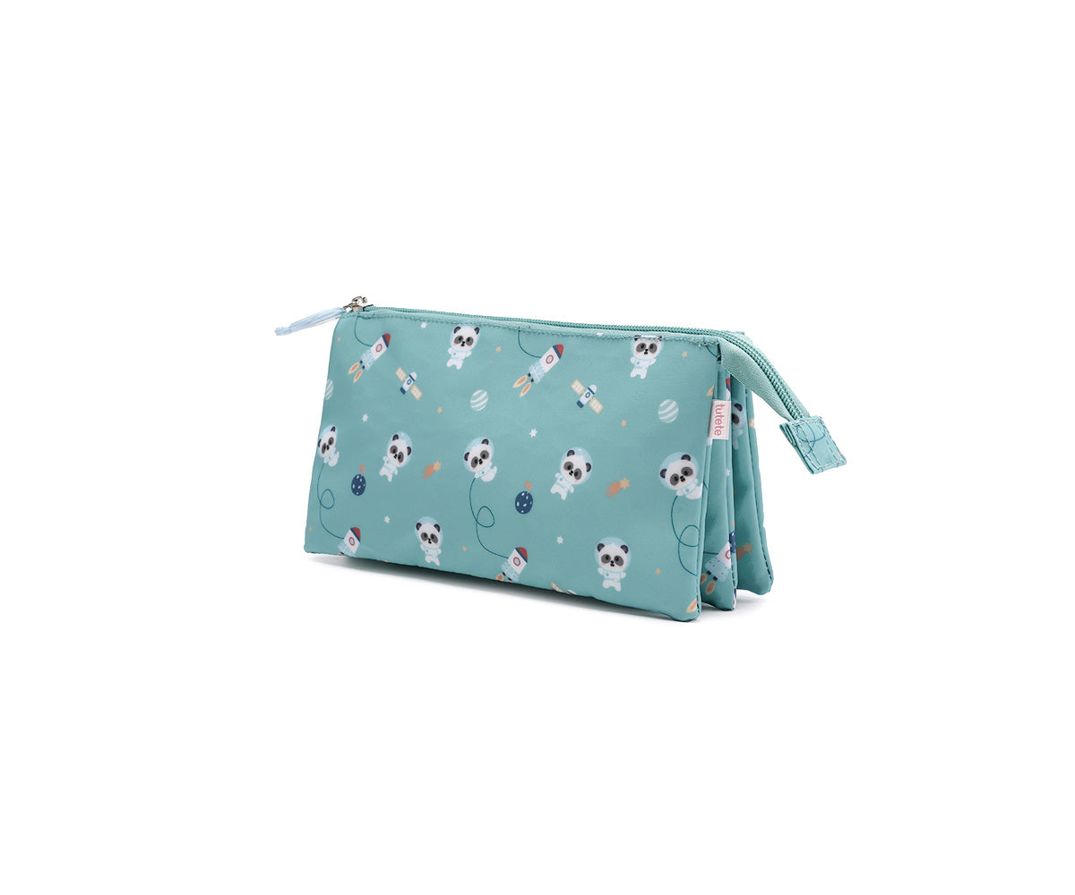 Estuche con 3 compartimentos Tutete Pandas in Space