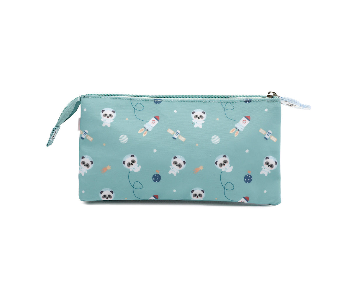Estuche con 3 compartimentos Tutete Pandas in Space
