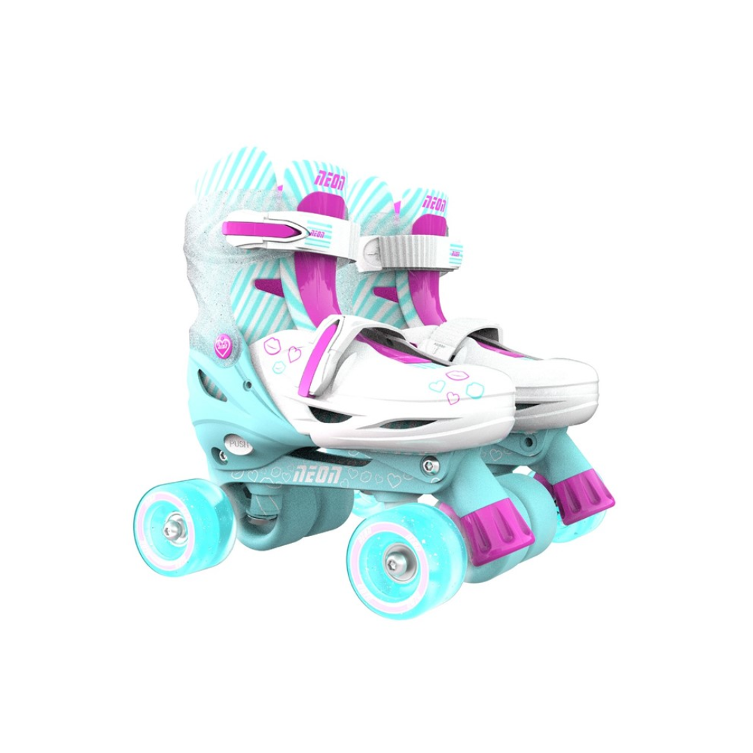 Patines Combo Neón Turquesa Rosa T30-33 Yvolution