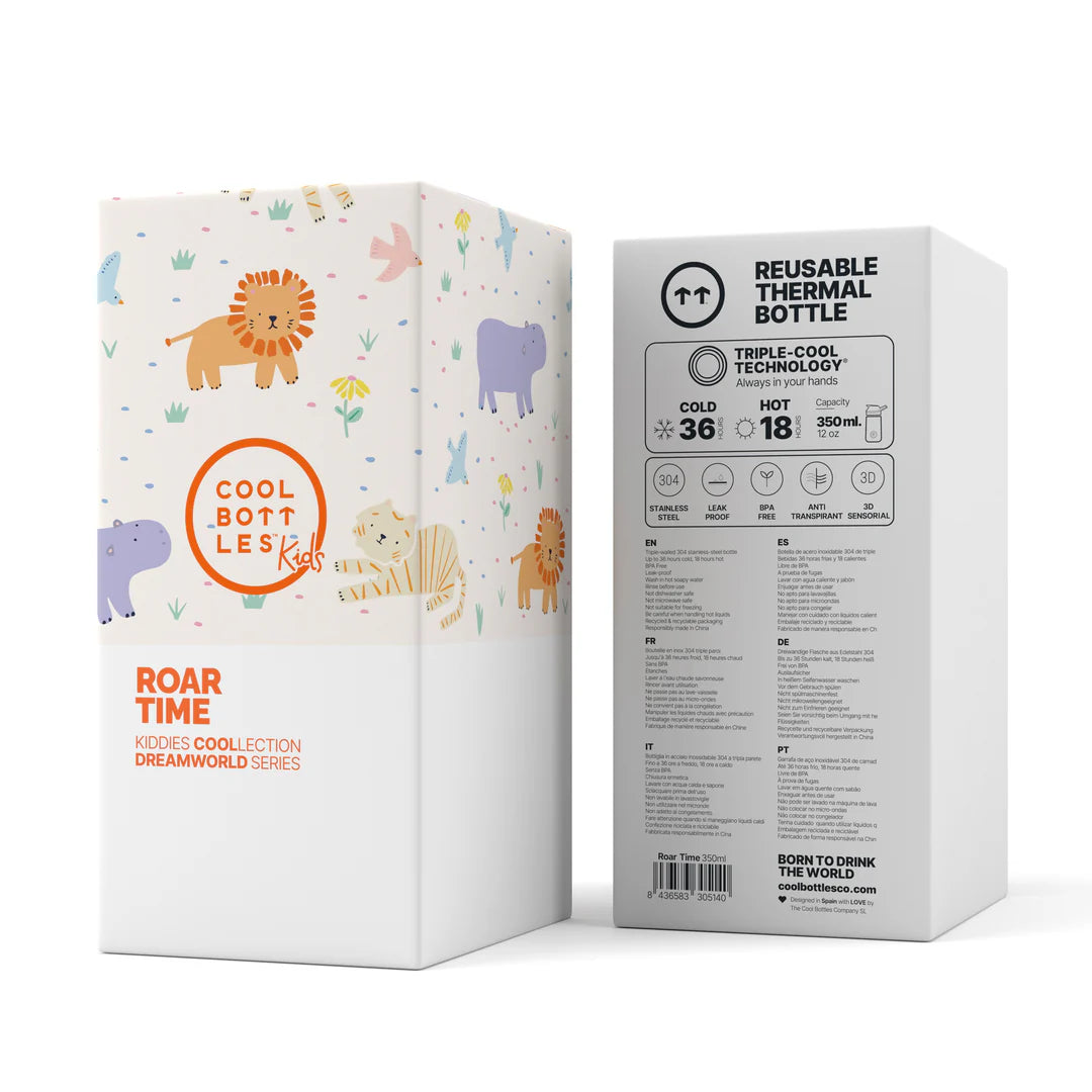 Botella térmica 350ml Cool Bottles - Kiddies Roar Time