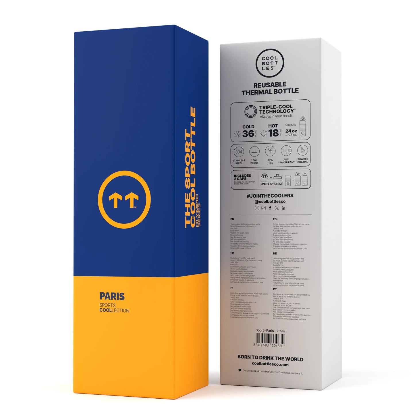 Botella térmica deportiva 725ml Cool Bottles - Paris