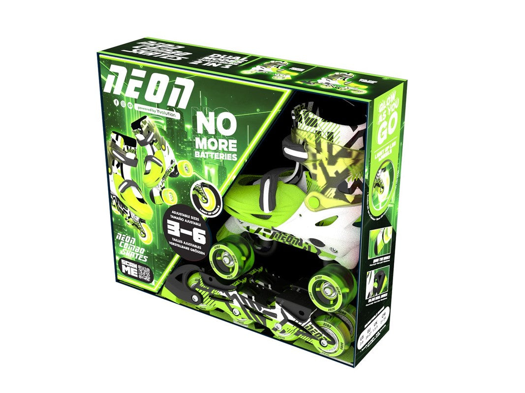 Patines Combo Neón Verde Yvolution