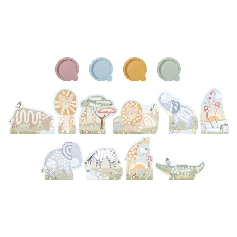 Set de pintura de dedos Little Dutch - Safari Friends