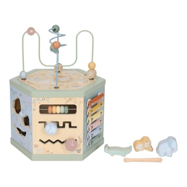 Cubo de madera de actividades Little Dutch - Safari Friends