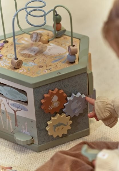 Cubo de madera de actividades Little Dutch - Safari Friends