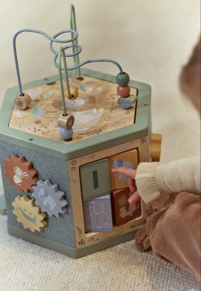 Cubo de madera de actividades Little Dutch - Safari Friends