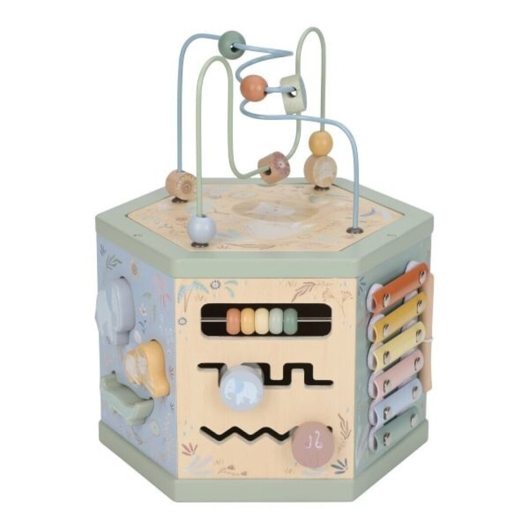 Cubo de madera de actividades Little Dutch - Safari Friends