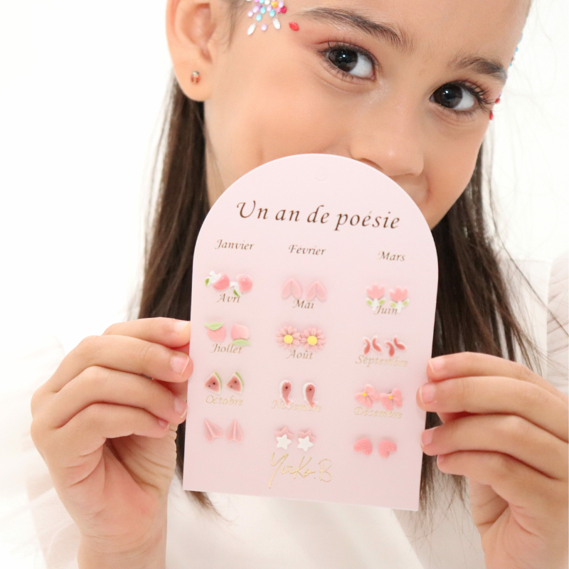 Pack de 12 Pendientes Yuko.B Rosa