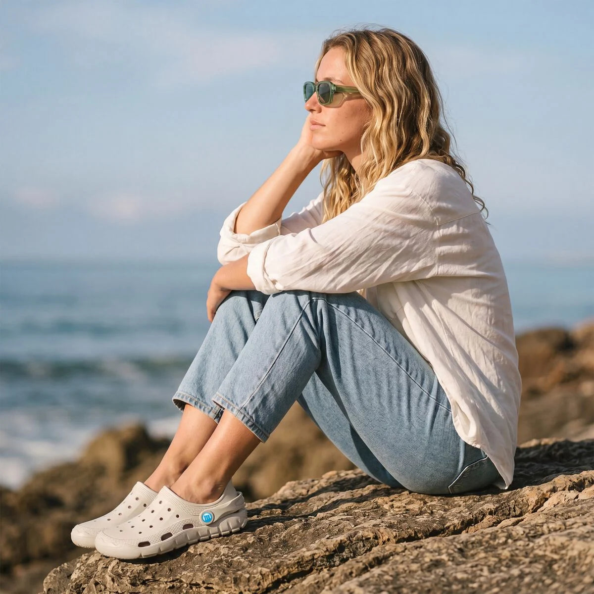 Zuecos para mujer Mustang - Free EVACARE OFF WHITE