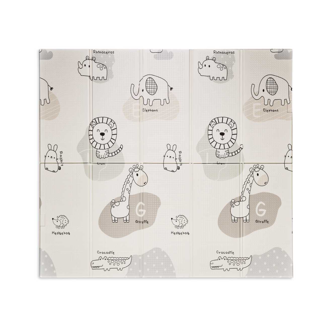 Alfombra de juegos bebé reversible 180x200x1cm MS - Trendy Animal Grises