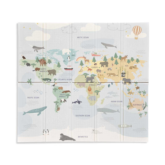 Alfombra de juegos bebé reversible 180x200cm MS - Fancy Mapa Mundi