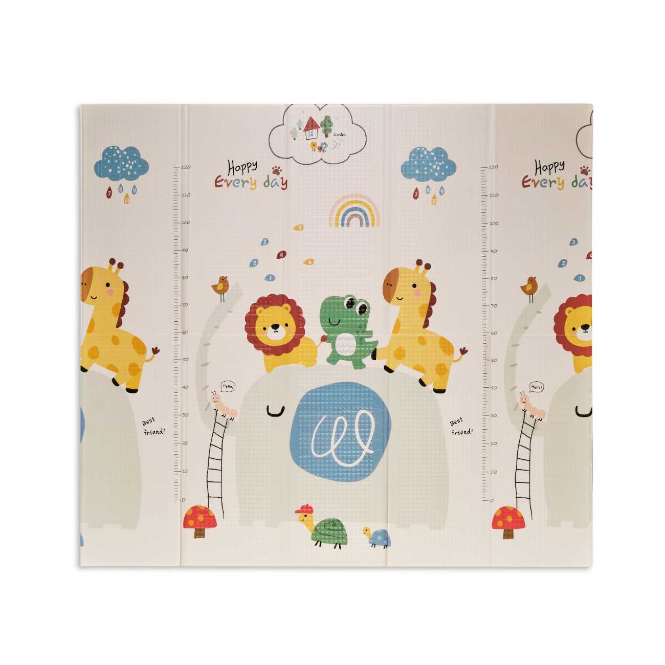 Alfombra de juegos bebé reversible 180x200x1cm MS - Trendy Animal Colores