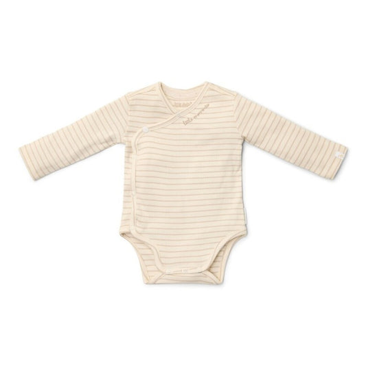 Body cruzado de manga larga Little Dutch - Rayas Beige