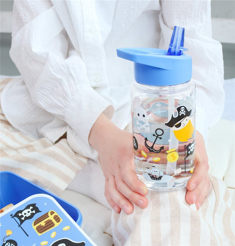 Botella con pajita 450ml - A Little Lovely Company Piratas