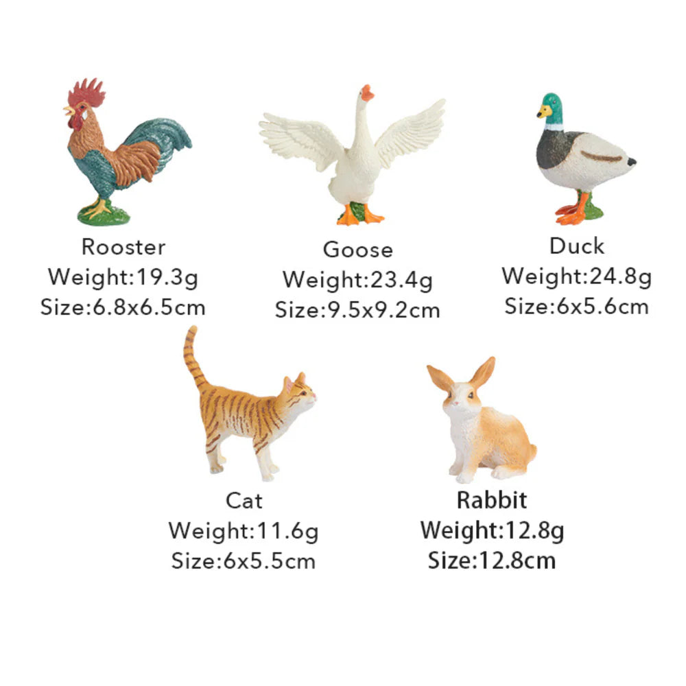 Conjunto 11 figuras de animales de granja + caja almacenamiento Mideer.