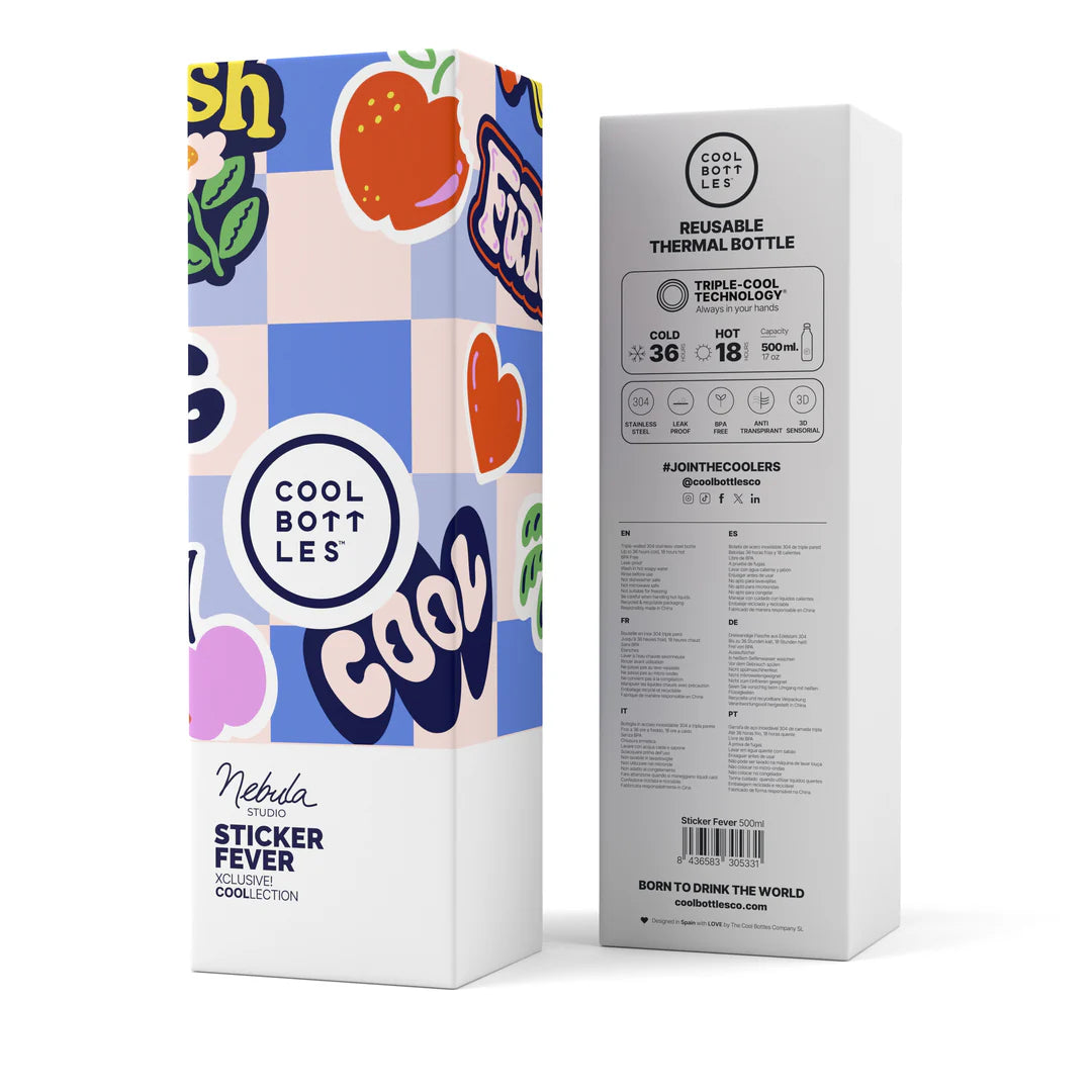 Botella acero inoxidable térmica 500ml Cool Bottles Xclusive Nébula - Sticker Fever