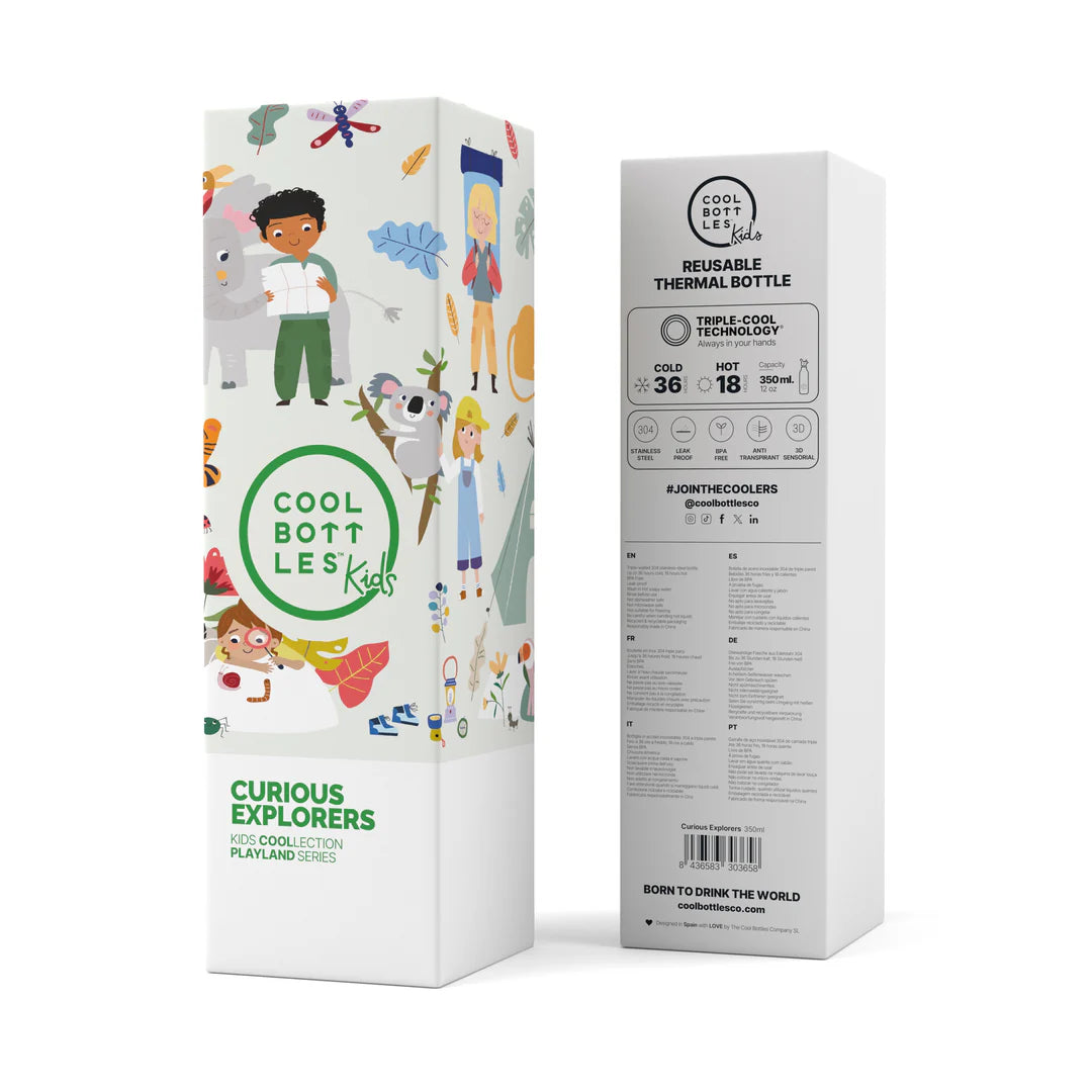 Botella acero inoxidable térmica 350ml Cool Bottles Curious Explorers