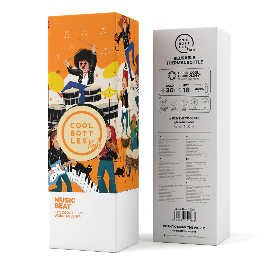 Botella acero inoxidable térmica 350ml Cool Bottles Music Beat