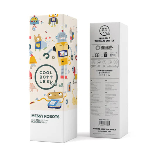 Botella acero inoxidable térmica 350ml Cool Bottles Messy Robots
