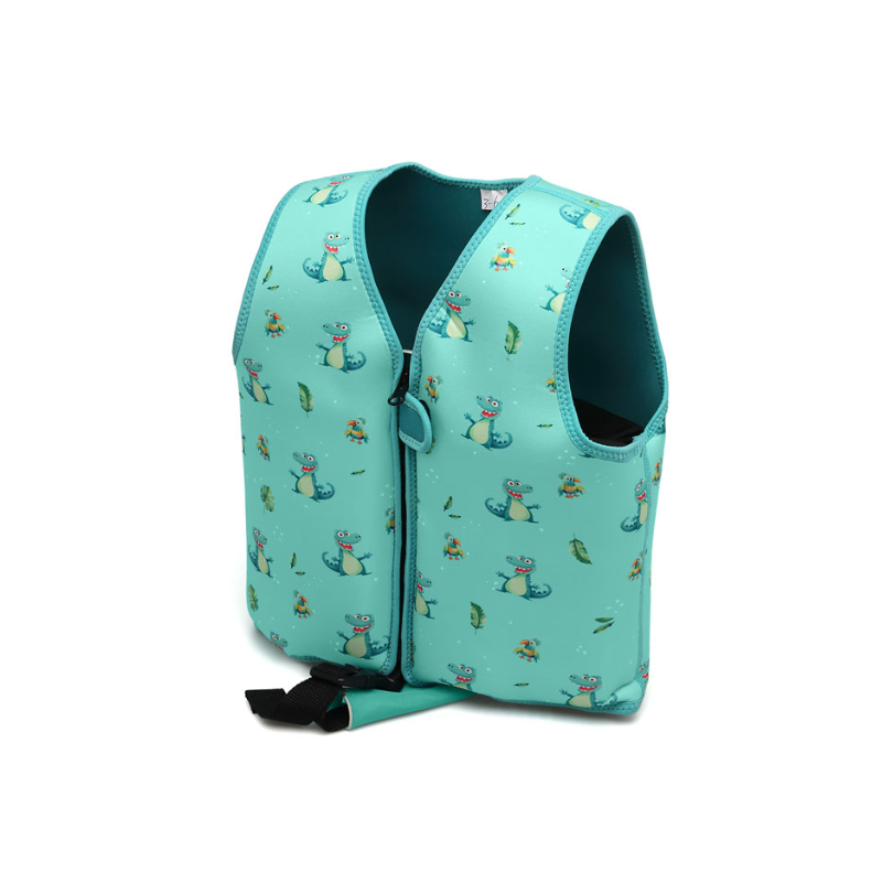 Chaleco flotador de aprendizaje Neopreno Cocodrilo Verde Kiokids