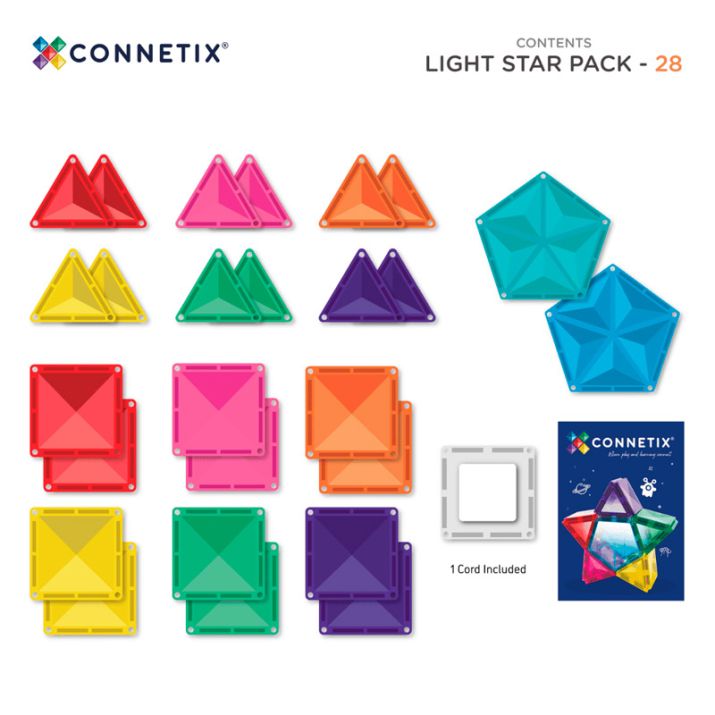 Magnéticos de construcción Connetix - Estrella con luz 28 piezas