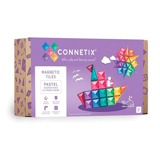 Magnéticos de construcción Connetix - Pastel Starter 64 piezas
