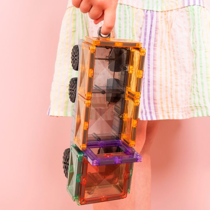 Magnéticos de construcción Connetix - Pastel Transport 50 piezas