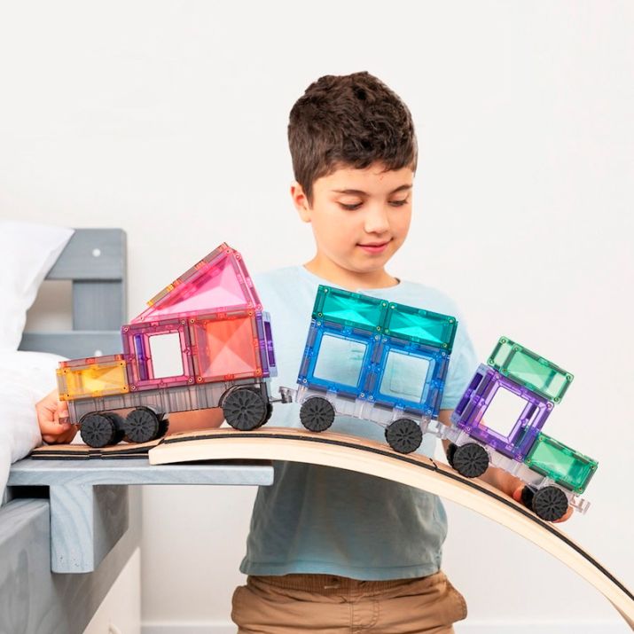 Magnéticos de construcción Connetix - Pastel Transport 50 piezas