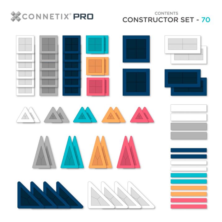 Magnéticos de construcción Connetix - PRO constructor set 70 piezas