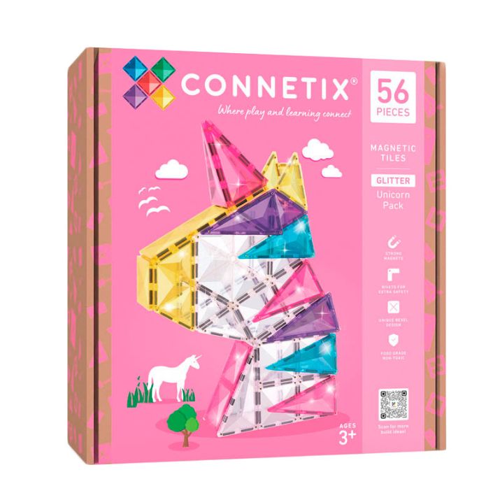 Magnéticos de construcción Connetix - Glitter Unicorn 56 piezas