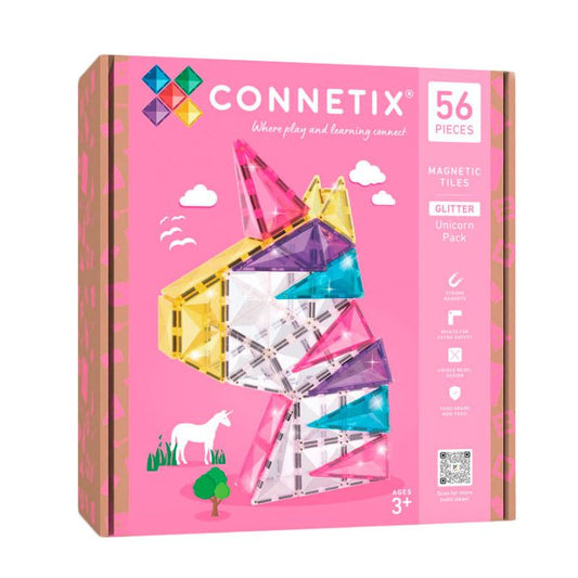 Magnéticos de construcción Connetix - Glitter Unicorn 56 piezas
