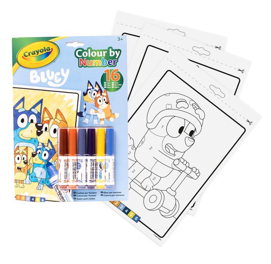 Libro actividades y colores por números Bluey + rotuladores - Crayola