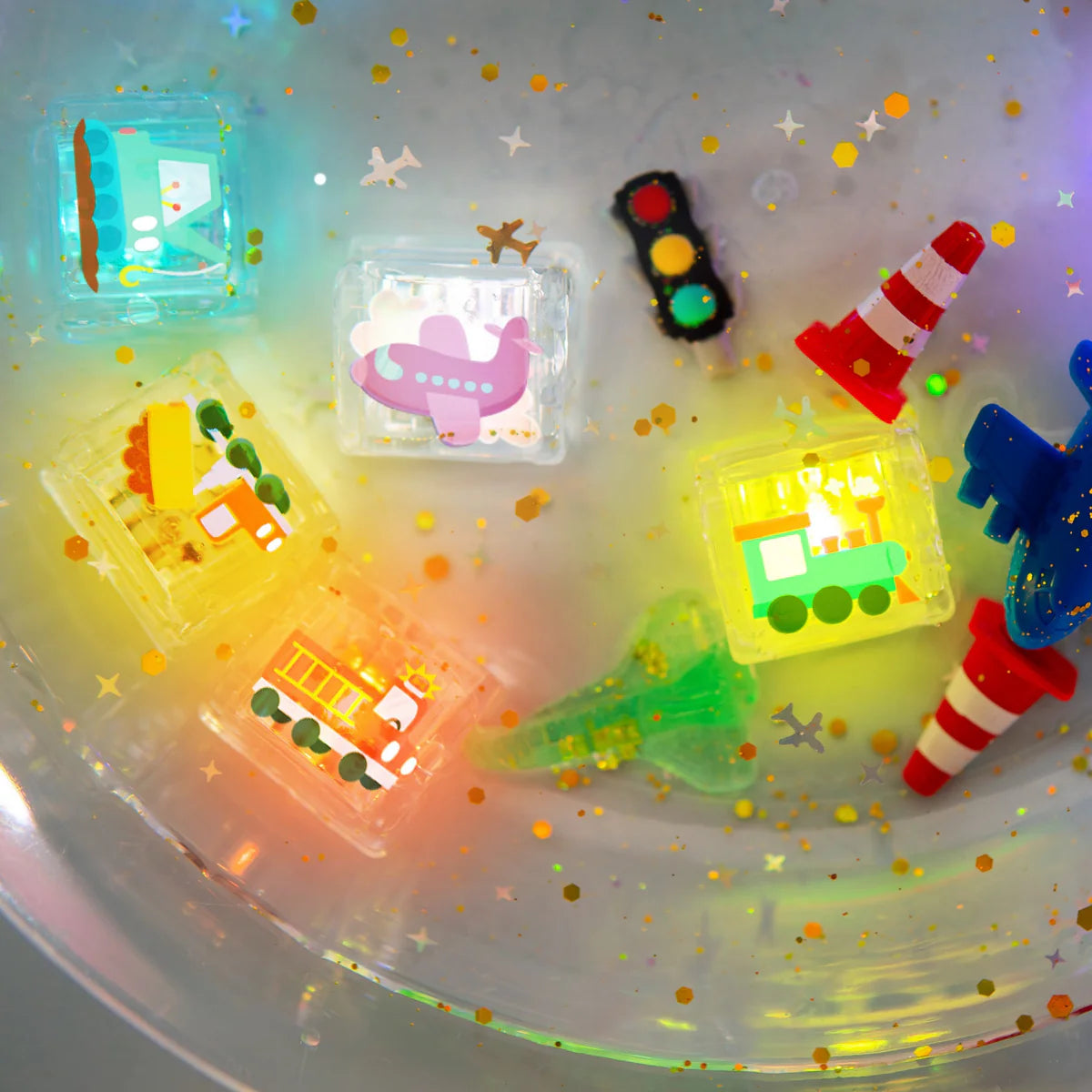 Cubos acuáticos de luz GloPals - Pack 6 Vehículos