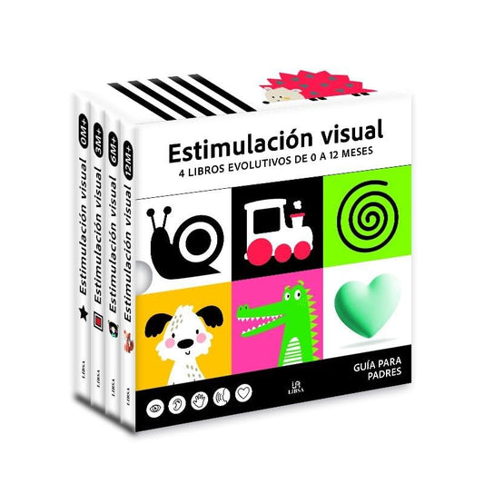 Estuche Estimulación visual - 4 libros Evolutivos de 0 a 12 meses