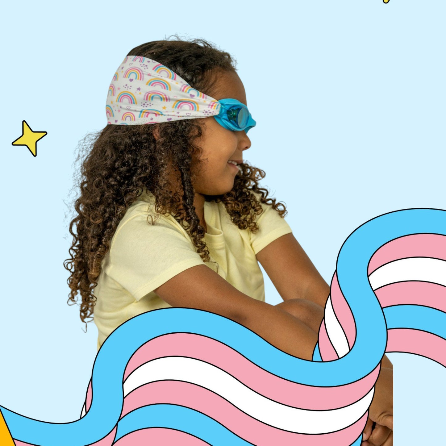Gafas de Natación con turbante Fun Water - Infantil Azul / Arcoiris