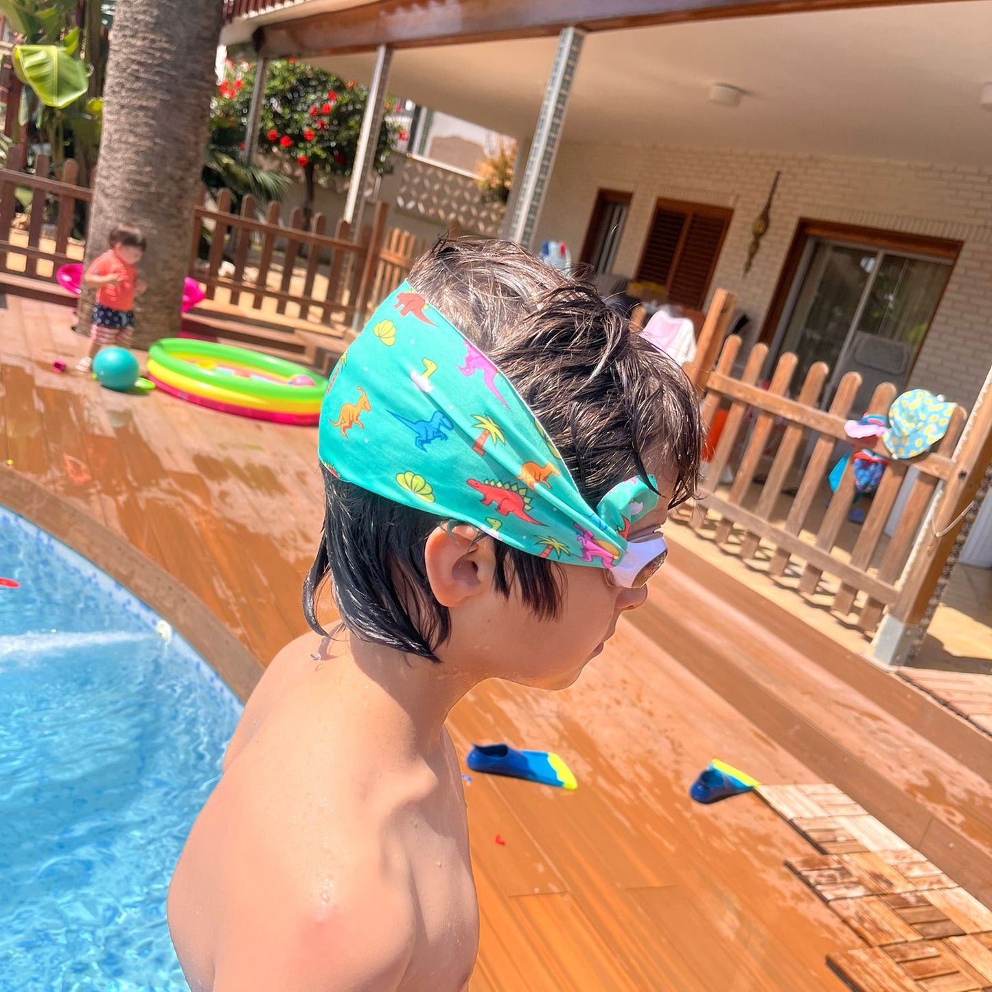 Gafas de Natación con turbante Fun Water - Infantil Azul / Dinos