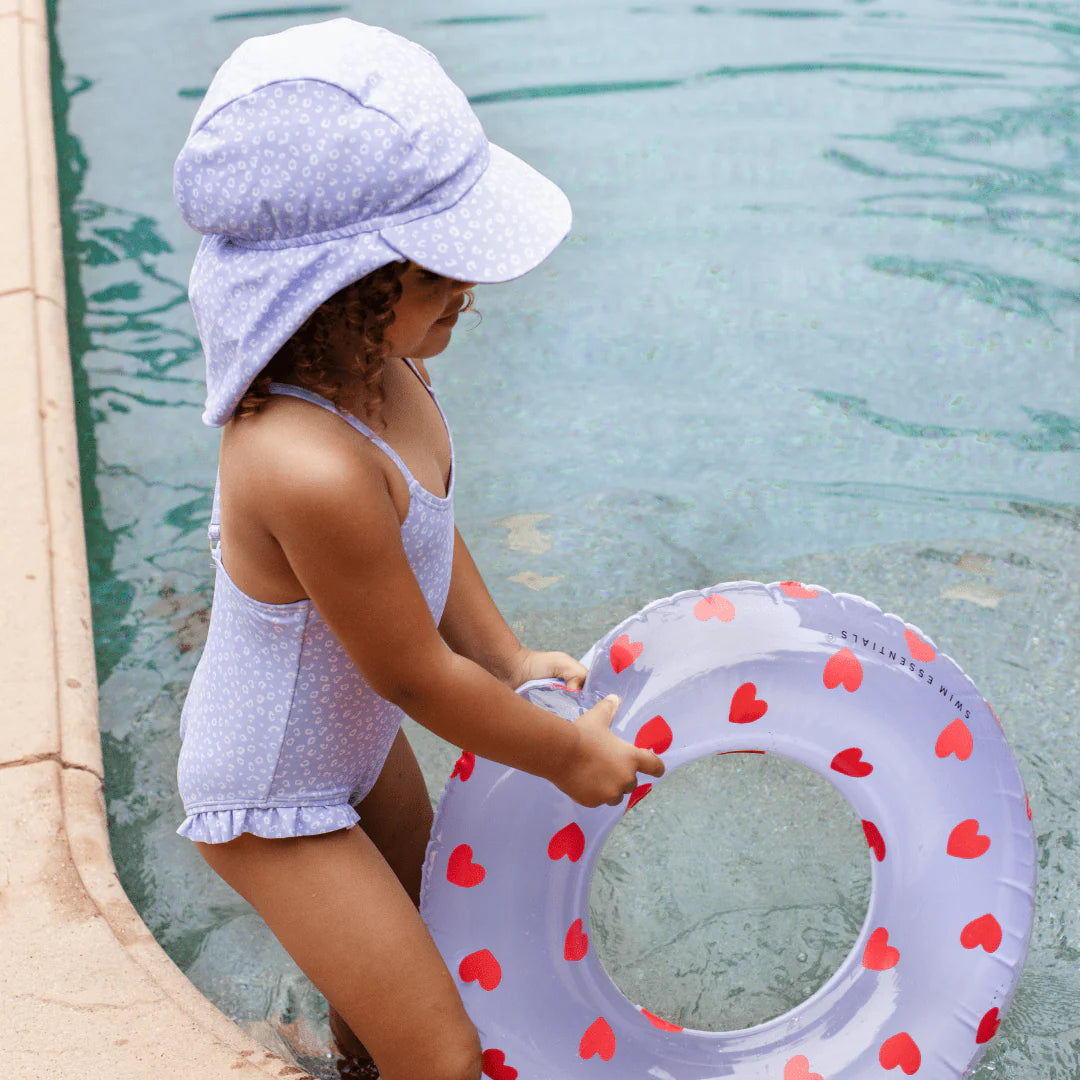 Gorro de baño UPF50+ Swim Essentials - Leopard Lila