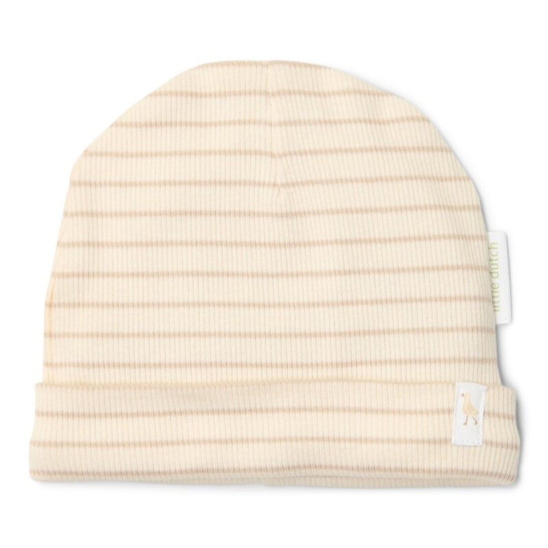 Gorro bebé Little Dutch - Rayas beige