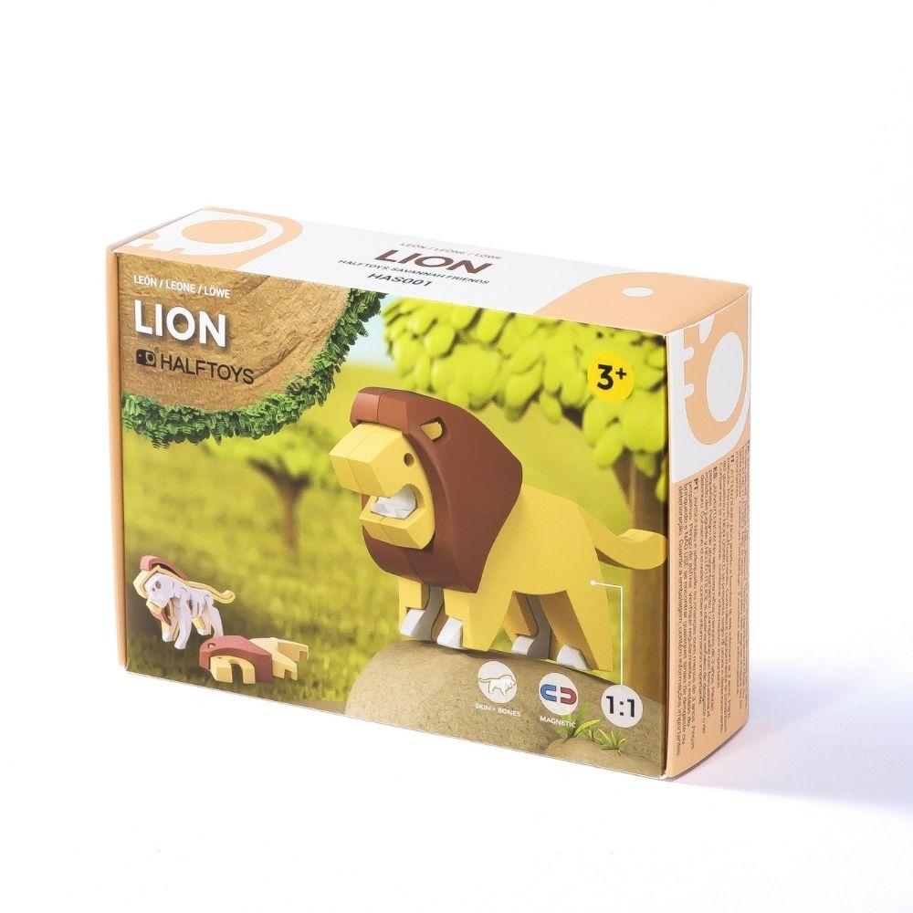 Puzzle 3D imantado Halftoys - Animal Lion