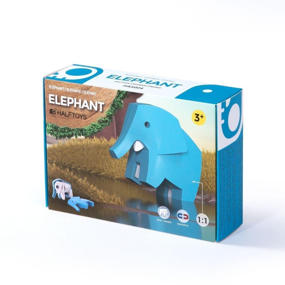 Puzzle 3D imantado Halftoys - Animal Elephant