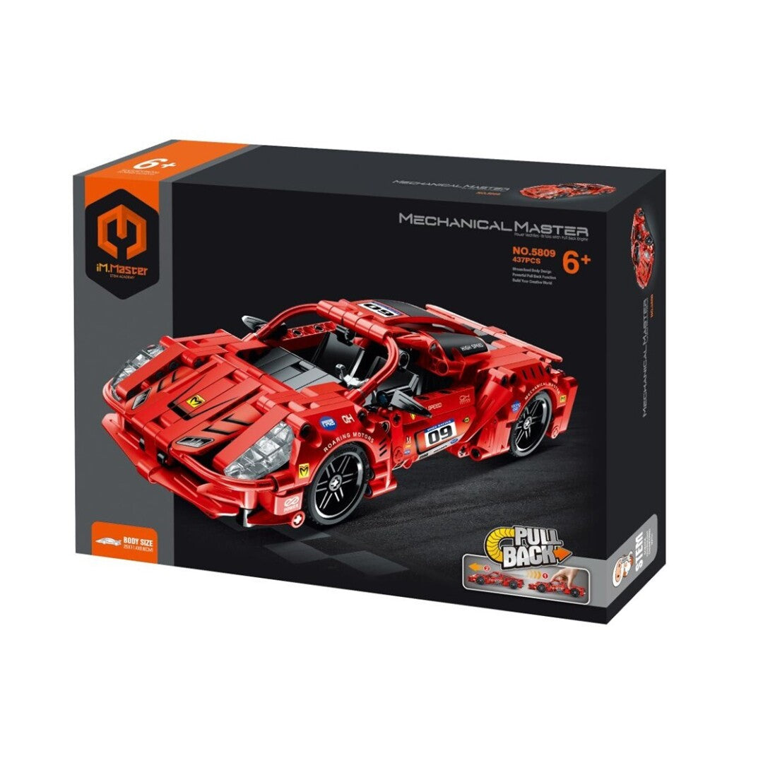 Set de construcción Coche de carreras rojo - 437 piezas iMMaster