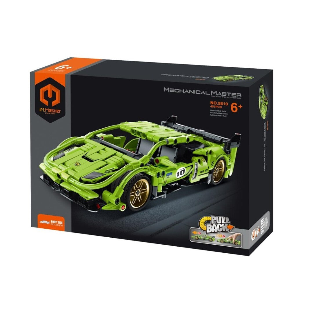 Set de construcción Coche de carreras verde - 457 piezas iMMaster