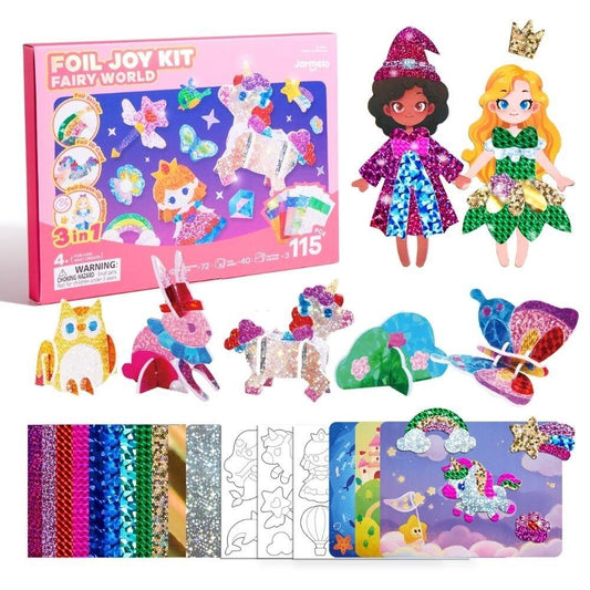 Kit creativo 3 en 1 láminas brillantes Jar Meló - FAIRY WORLD