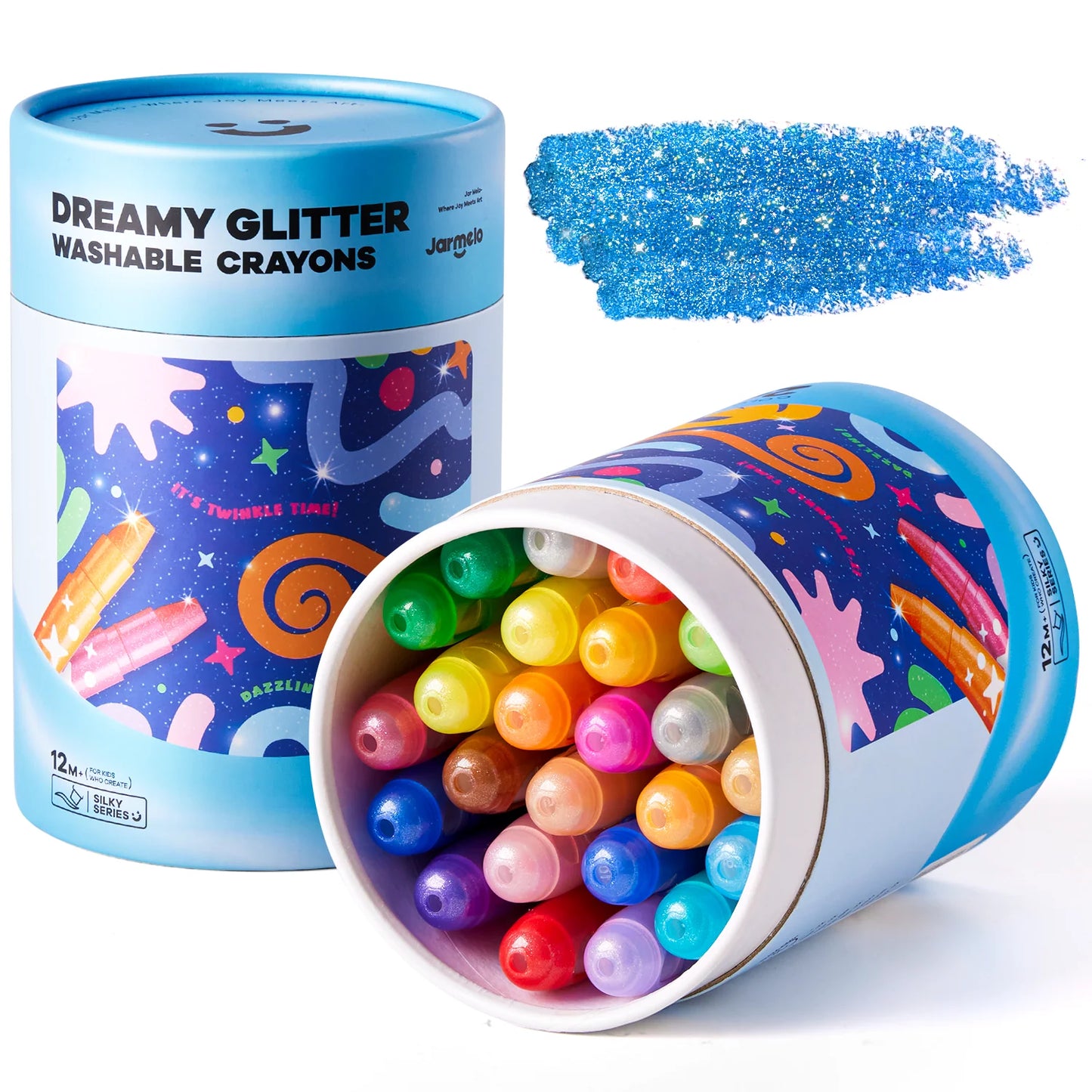 Crayones lavables suaves 24 unidades Jar Meló - DREAMY GLITTER