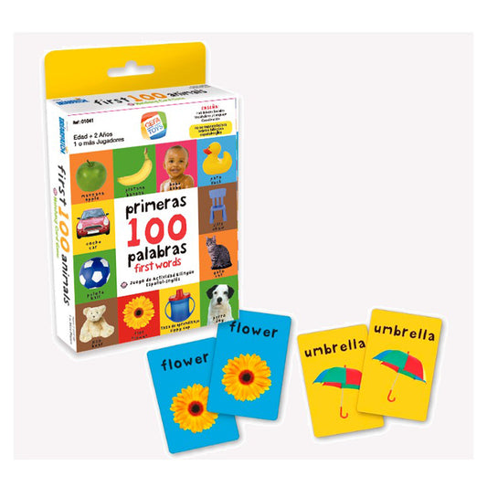 Juego de tarjetas de memoria bilingüe español/inglés - Mis primeras 100 palabras
