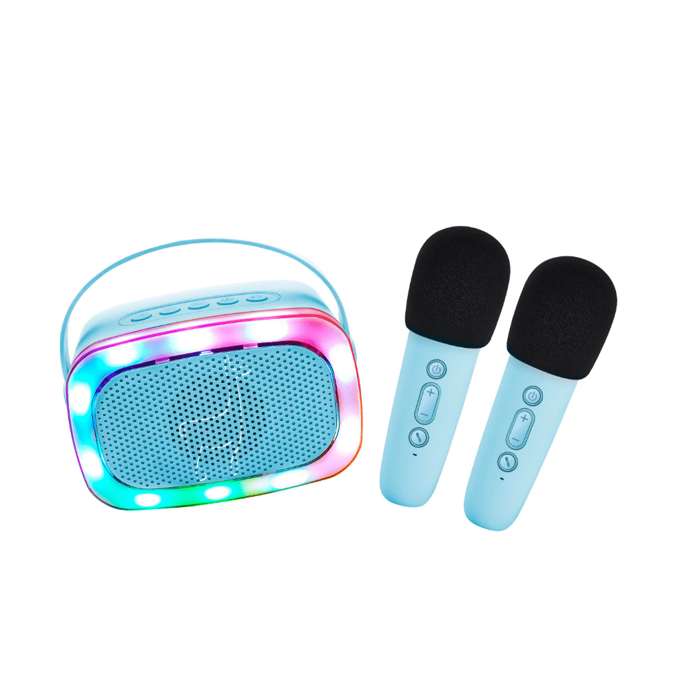 Karaoke con luz y 2 micrófonos - Lalarma Azul
